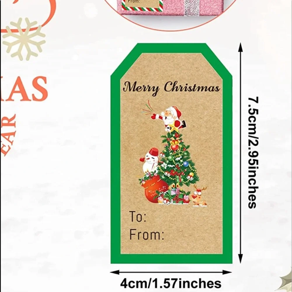 🎄 50 HOLIDAY PRESENTS LABELS 2024 - Kraft color
